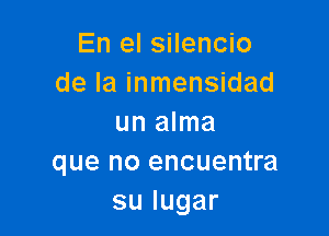 En el silencio
de la inmensidad

un alma
que no encuentra
sulugar