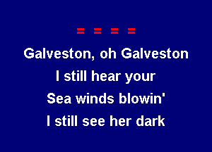 Galveston, oh Galveston

I still hear your
Sea winds blowin'
I still see her dark