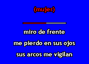 miro de frente

me pierdo en sus ojos

sus arcos me vigilan