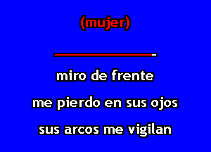 miro de frente

rne pierdo en sus ojos

sus arcos me vigilan