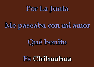 Por La Junta
Me paseaba con mi amor
Qm bonito

Es Chihuahua