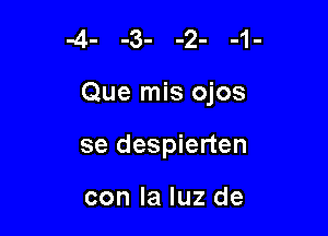 Que mis ojos

se despierten

con la luz de