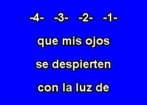 que mis ojos

se despierten

con la luz de