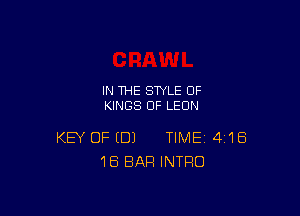 IN THE STYLE 0F
KINGS OF LEON

KEY OF (DJ TIME 418
1B BAR INTRO