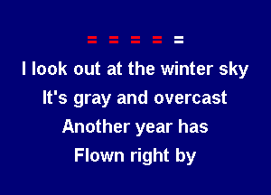 I look out at the winter sky

It's gray and overcast
Another year has
Flown right by