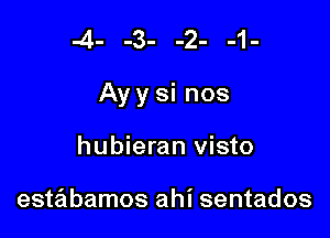 -4- -3- -2- -1-

Ay y si nos

hubieran visto

estabamos ahi sentados