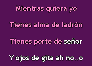 Mientras quiera yo
Tienes alma de ladrdn

Tienes porte de sexier

Yojos de gita ah no..o