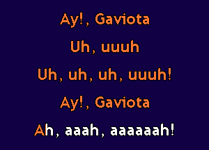 Ayl, Gaviota
Uh,uuuh
Uh,uh,uh,uuuh!

Ayl, Gaviota

Ah, aaah, aaaaaah!