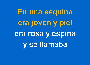 En una esquina
era joven y piel

era rosa y espinai
y se llamaba