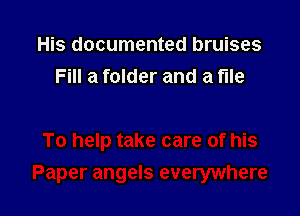 His documented bruises
Fill a folder and a file