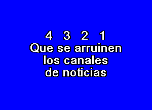 4 3 2 1
Que se arruinen

los canales
de notICIas