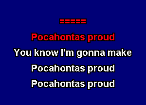 You know I'm gonna make

Pocahontas proud
Pocahontas proud