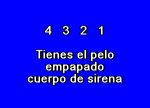 4321

Tienes el pelo
empapado
cuerpo de Slrena