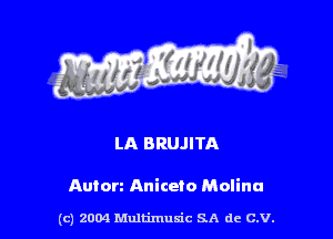 LA BRUJITA

Anton Aniceto Molina

(c) 2004 thJtimuSic SA de C.V.